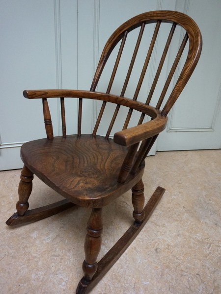 Antieke, Windsor, Engelse, kinder, schommelstoel, kinderschommelstoel, children, rocking, chair, antique